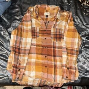 Plaid Button-Up Shirt - Multicolor